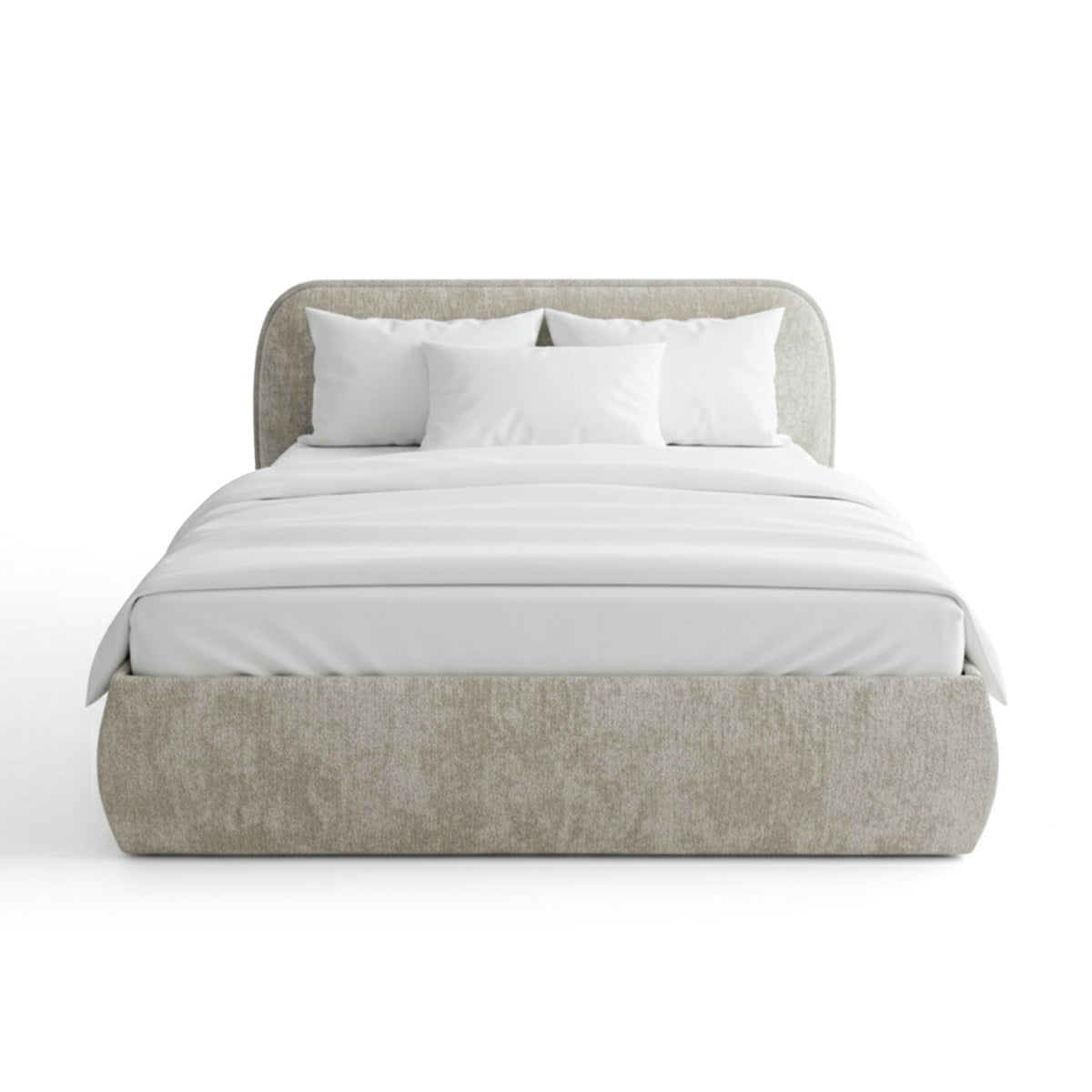 Łóżko tapicerowane z pojemnikiem w stylu soft modern | Eterial