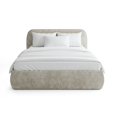 Łóżko tapicerowane z pojemnikiem w stylu soft modern | Eterial