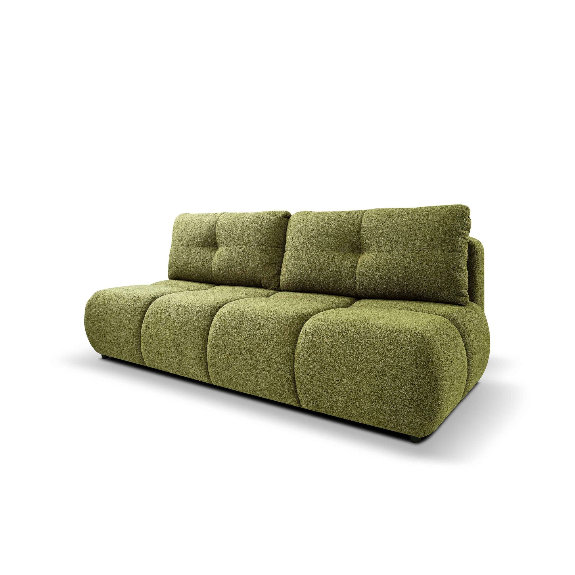 Sofa 3-osobowa z funkcją spania 142x200 w stylu miękkiego minimalizmu – z pojemnikiem, automat DL | Milorya