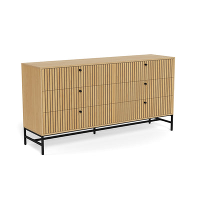 Komoda 158x81 z lamelowym frontem w stylu nowoczesnym | Bambouz