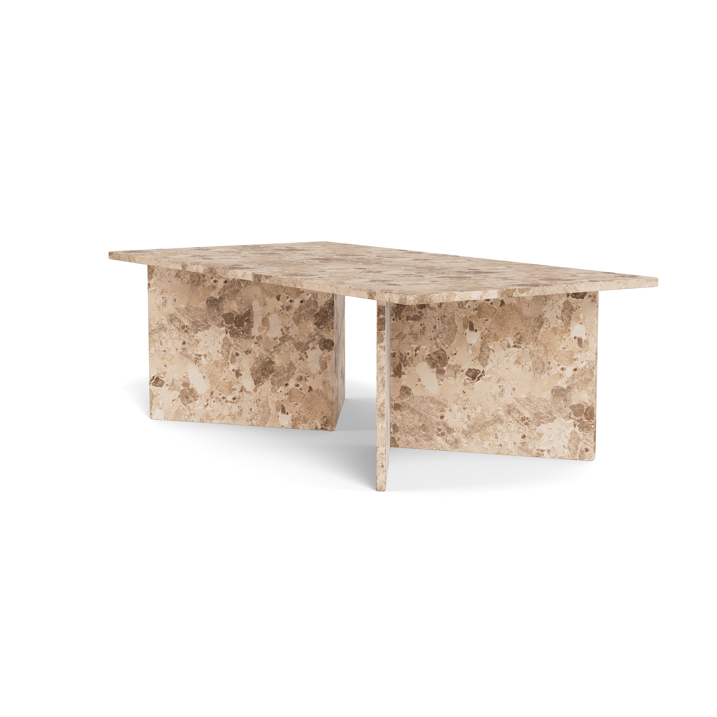 Stolik kawowy 140x42 w stylu eleganckim | Plaris Beżowy Marmur