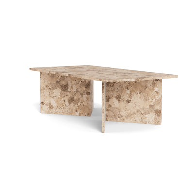 Stolik kawowy 140x42 w stylu eleganckim | Plaris Beżowy Marmur