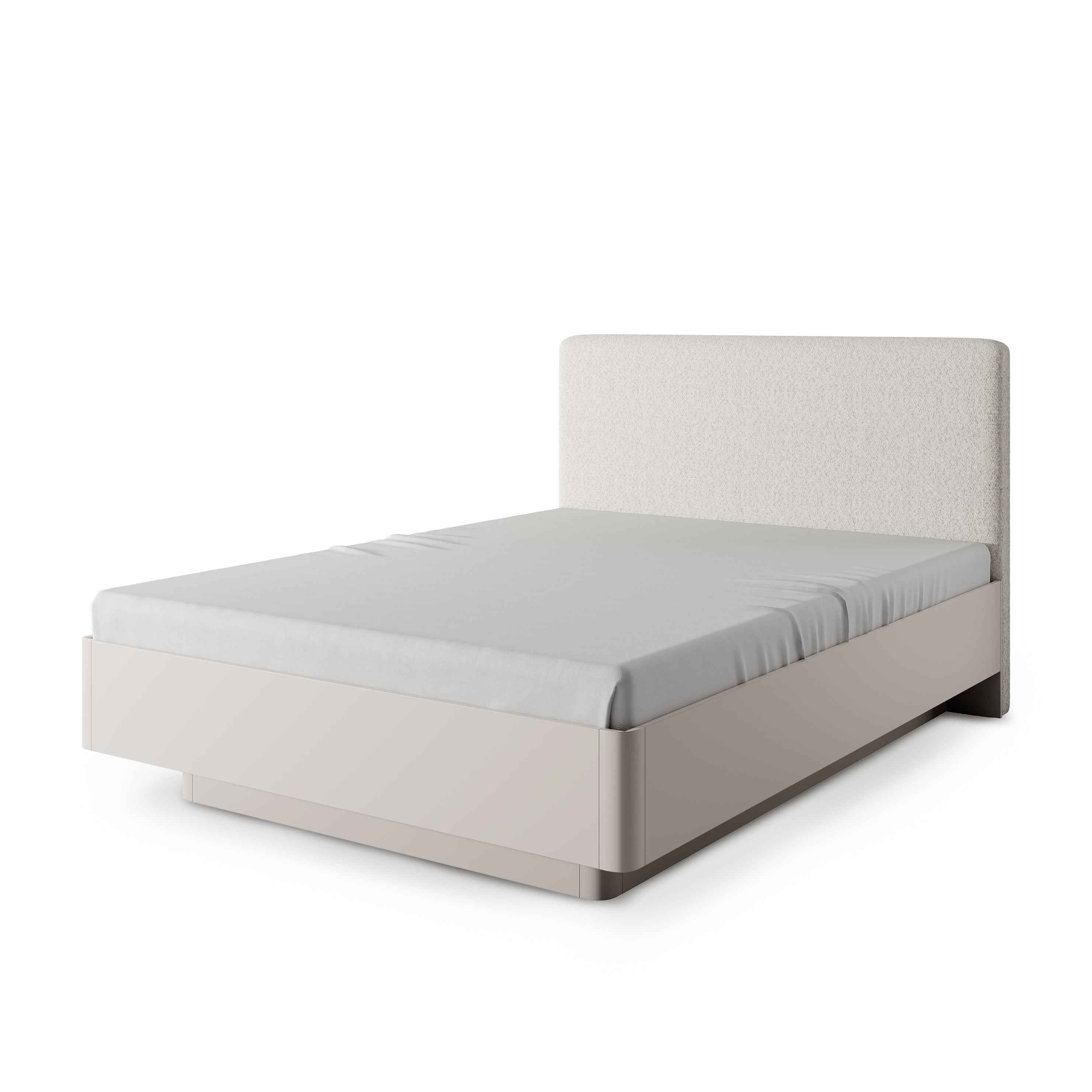 Łóżko tapicerowane z pojemnikiem 160x200 w stylu modern | Laanti 160 200 Beżowy