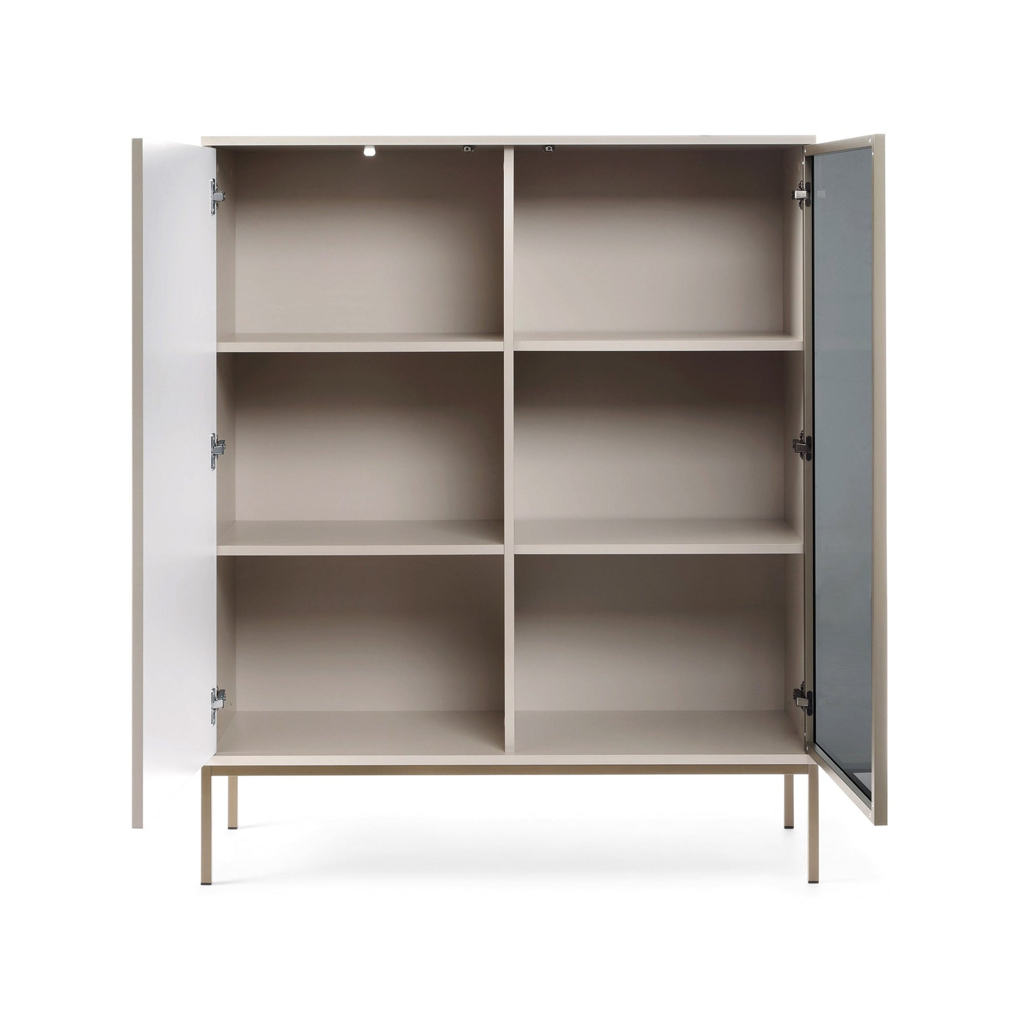 Komoda z drzwiami i szufladą 104x126 w stylu loft - LED, lamele, push-to-open | Lampy