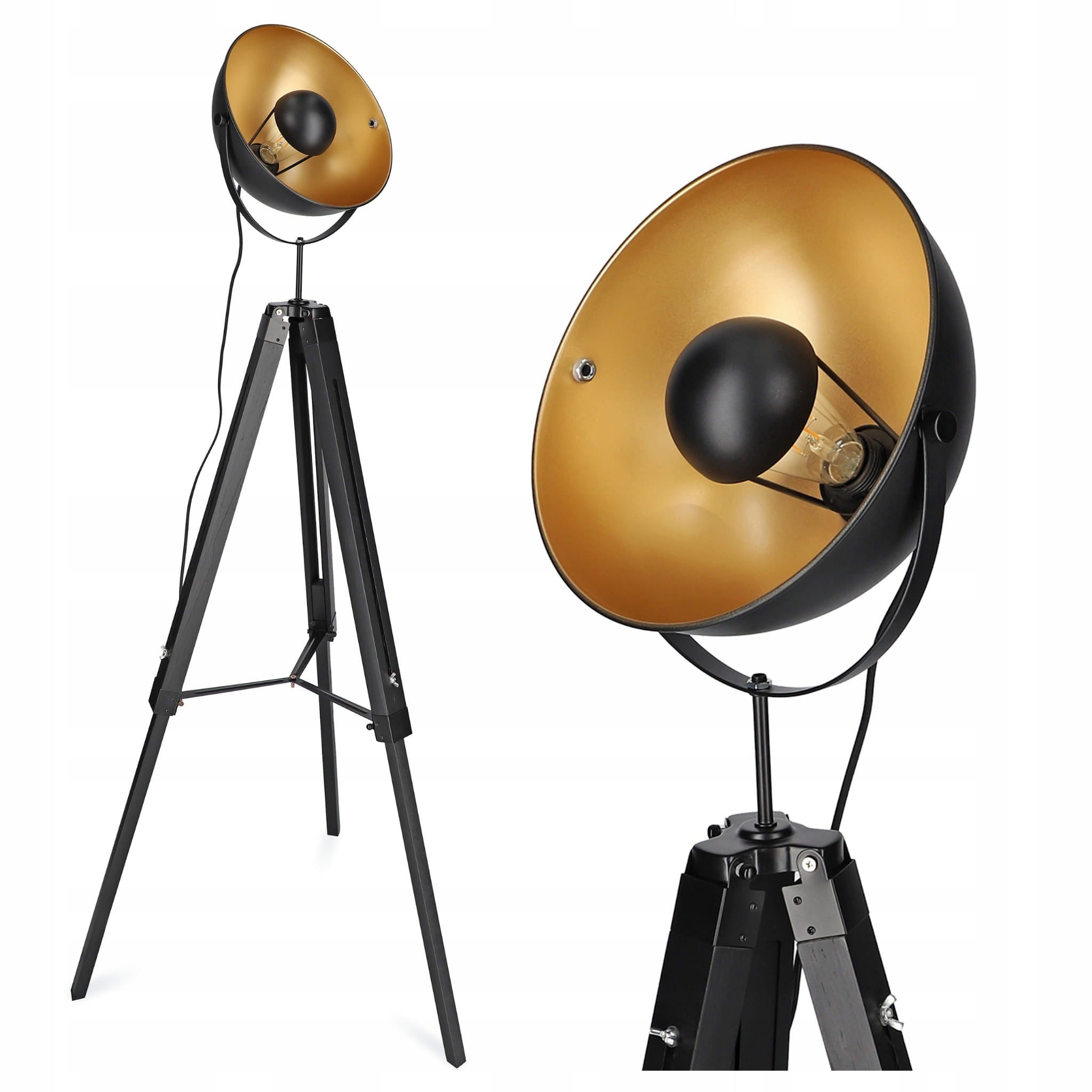 Lampa podłogowa reflektor na trójnogu w stylu retro | Reflecto