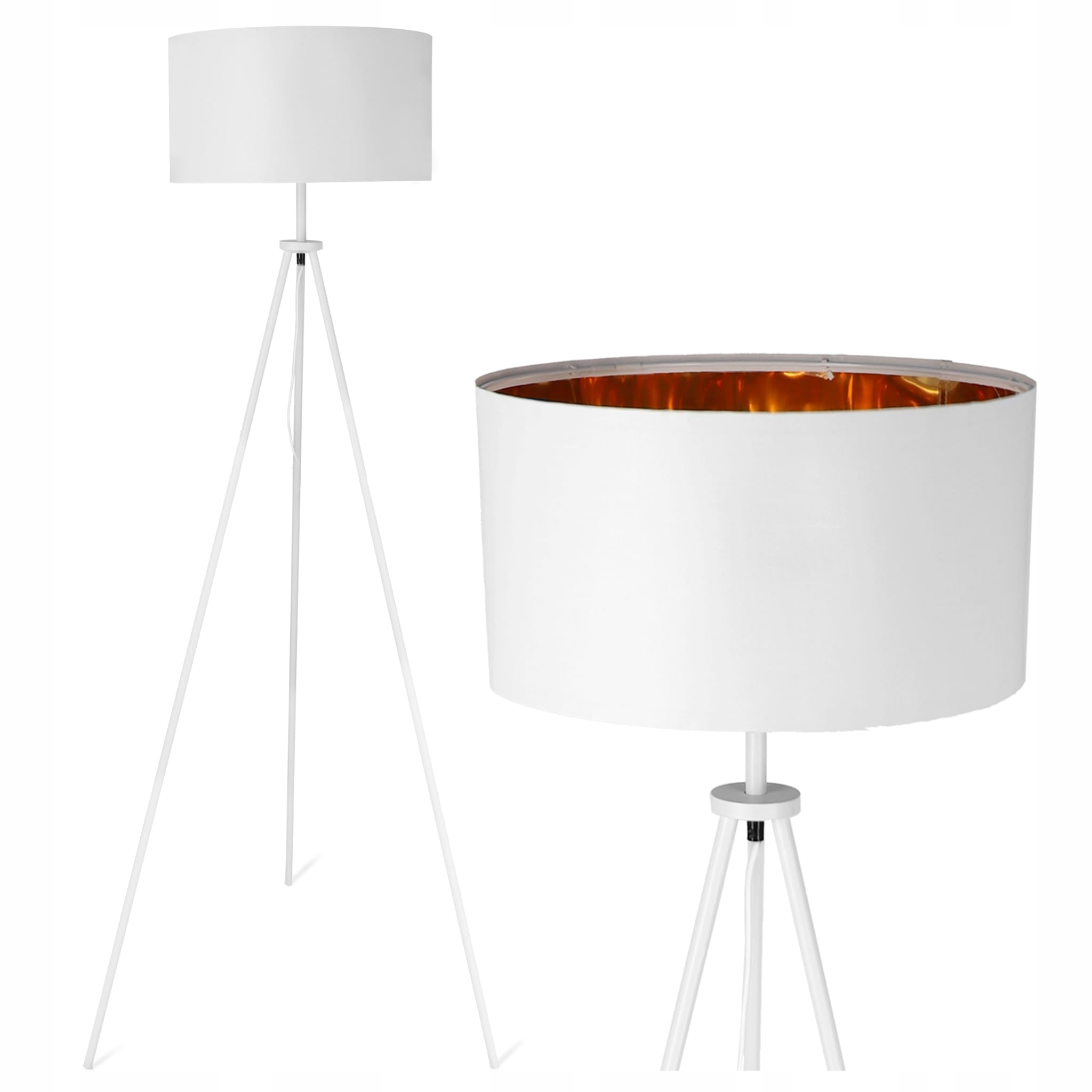 Lampa podłogowa na trójnogu z abażurem w stylu eleganckim | Aureno