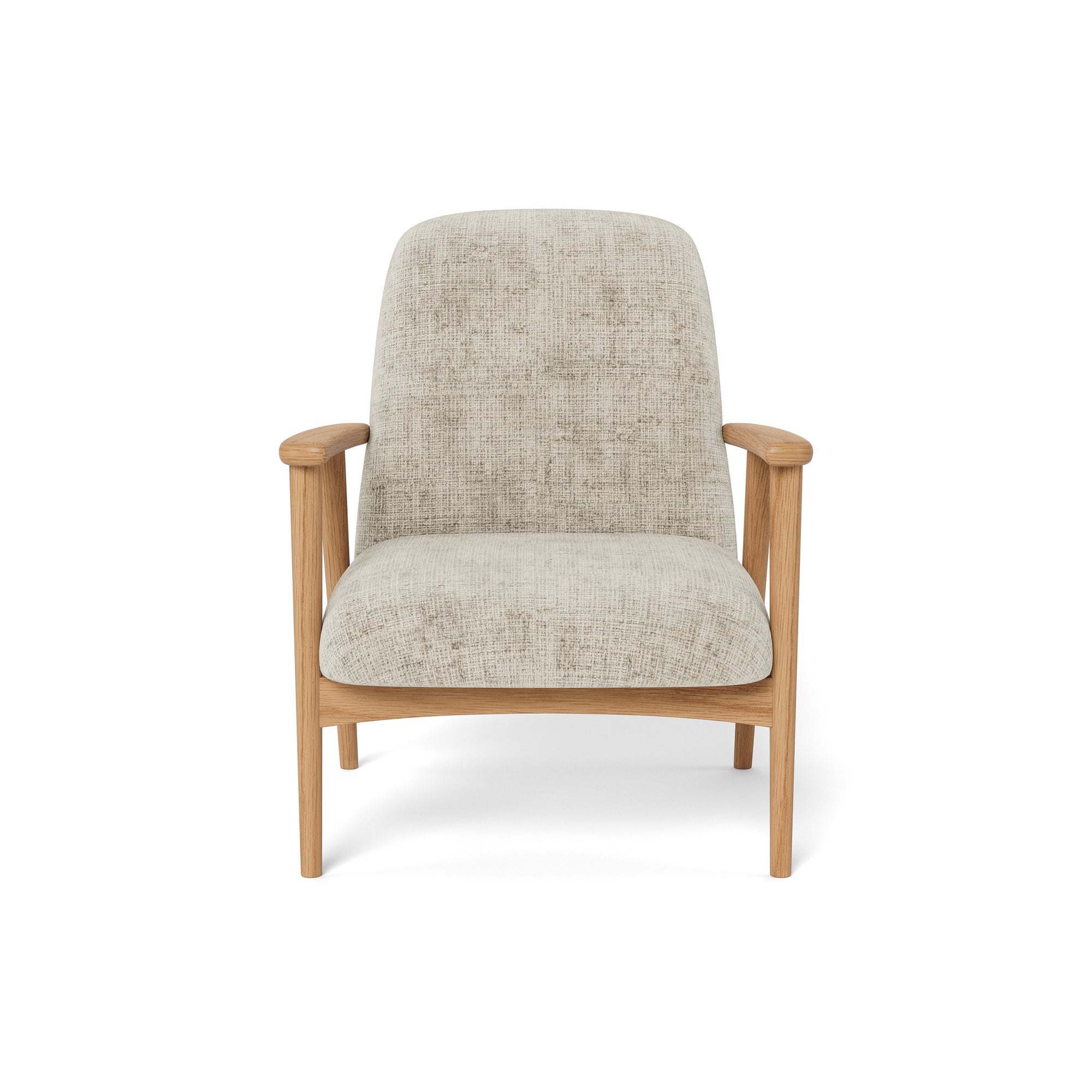 Fotel wypoczynkowy w stylu skandynawskim - lite drewno dębowe, ergonomiczna forma, miękkie siedzisko | Ren