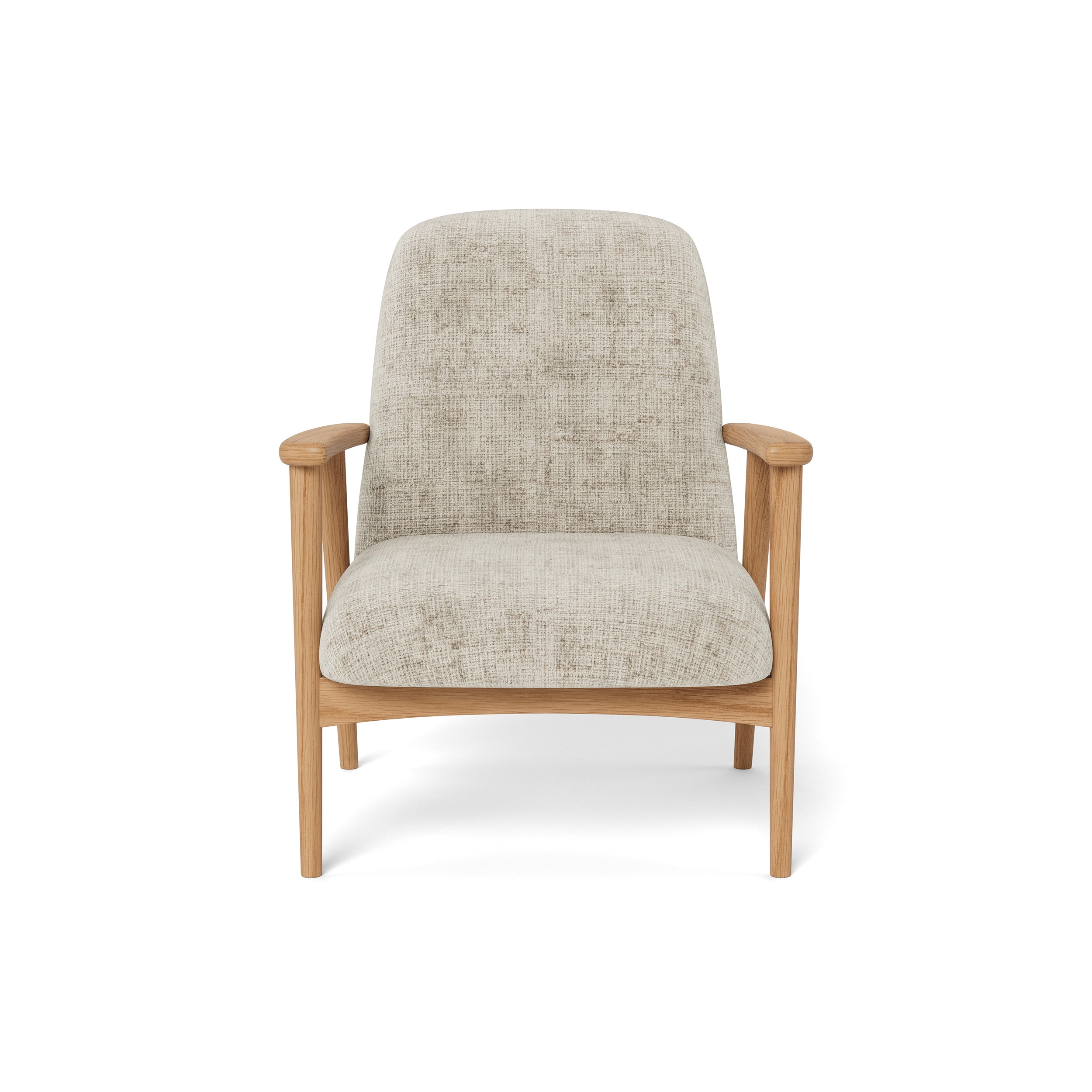 Fotel wypoczynkowy w stylu skandynawskim - lite drewno dębowe, ergonomiczna forma, miękkie siedzisko | Ren