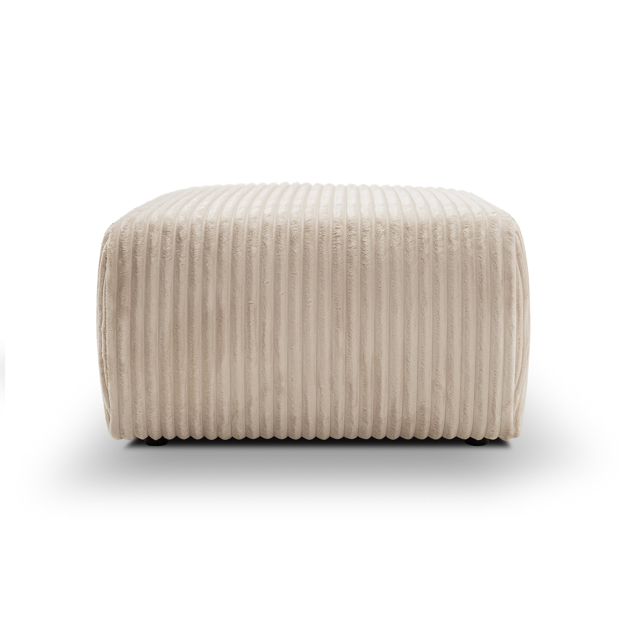Pufa tapicerowana 82x41 w stylu vintage - tkanina TILIA, zaokrąglona forma, dekoracyjne przeszycia | ALLORO