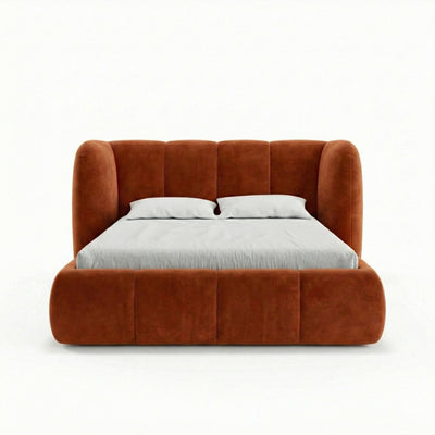 Łóżko tapicerowane pikowane z pojemnikiem w stylu soft modern | Ventara