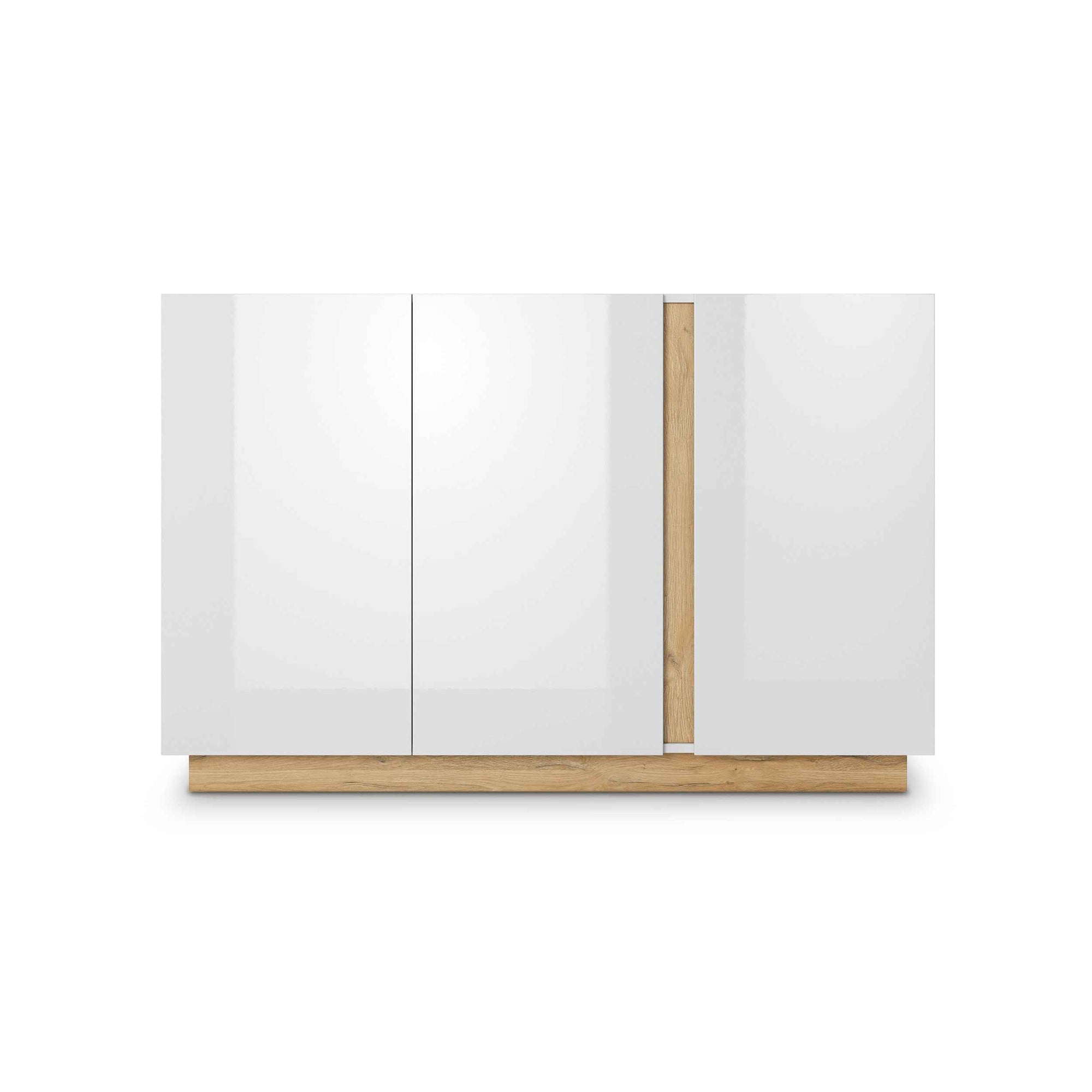 Komoda z drzwiami 138x91 w stylu nowoczesnym - wysoki połysk, push-to-open, cichy domyk | Armelia