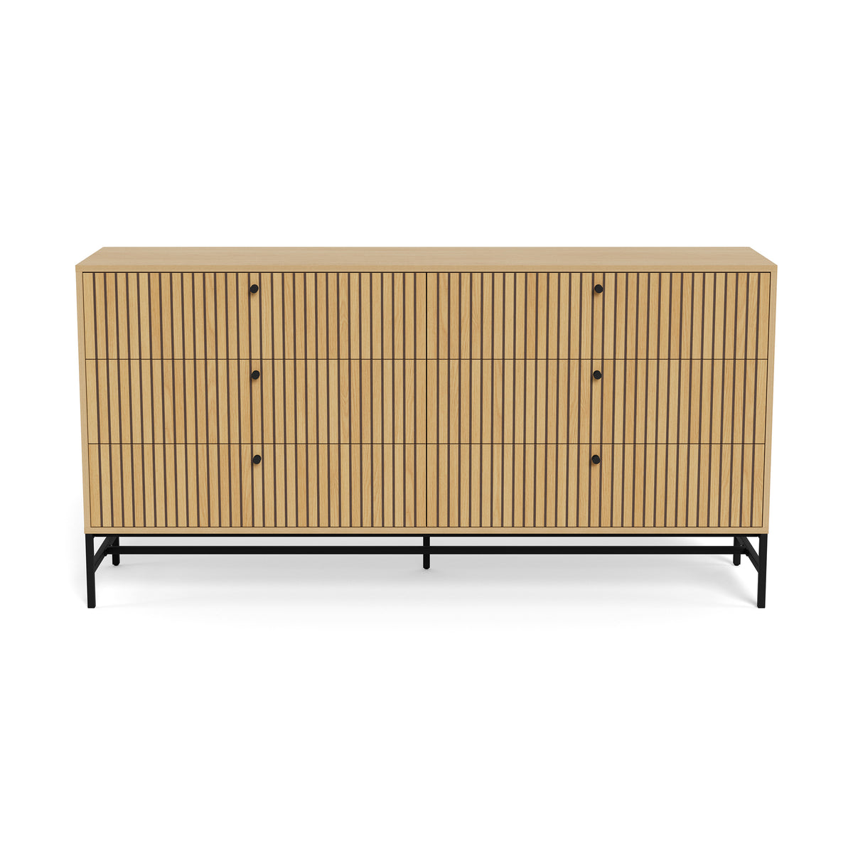 Komoda 158x81 z lamelowym frontem w stylu nowoczesnym | Bambouz