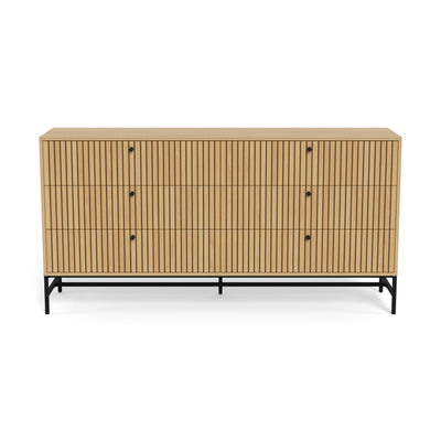 Komoda 158x81 z lamelowym frontem w stylu nowoczesnym | Bambouz