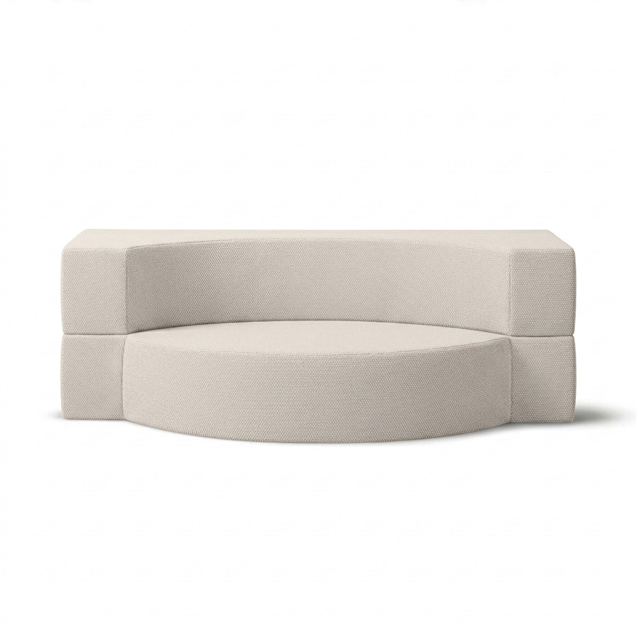 Sofa ogrodowa piankowa 200x100x70 cm w stylu japandi - tkanina outdoorowa Harris, półokrągła forma | Lunaria