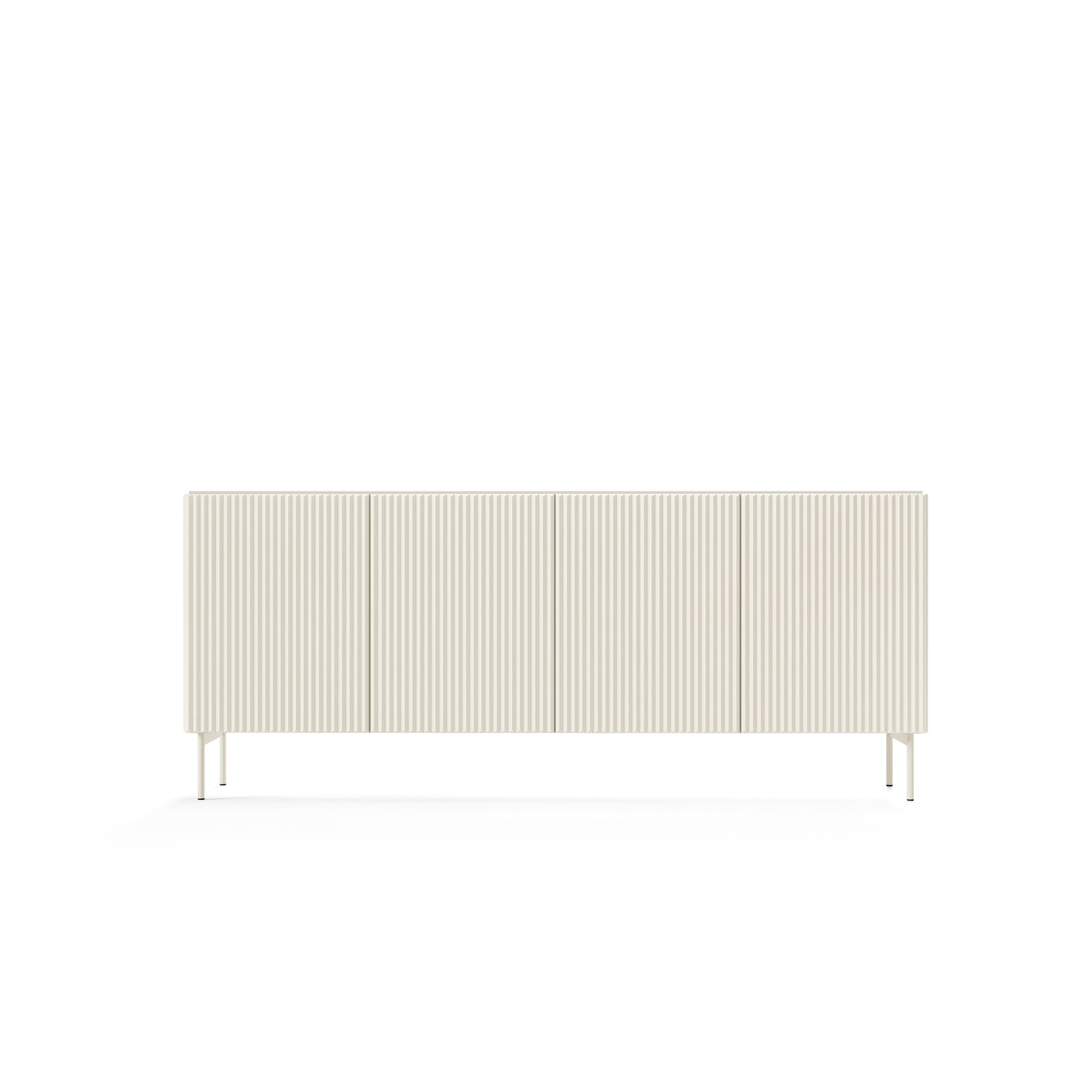 Komoda z drzwiami 195x81 w stylu nowoczesnym - kaszmir, push-to-open, 4 drzwi | MuzZI