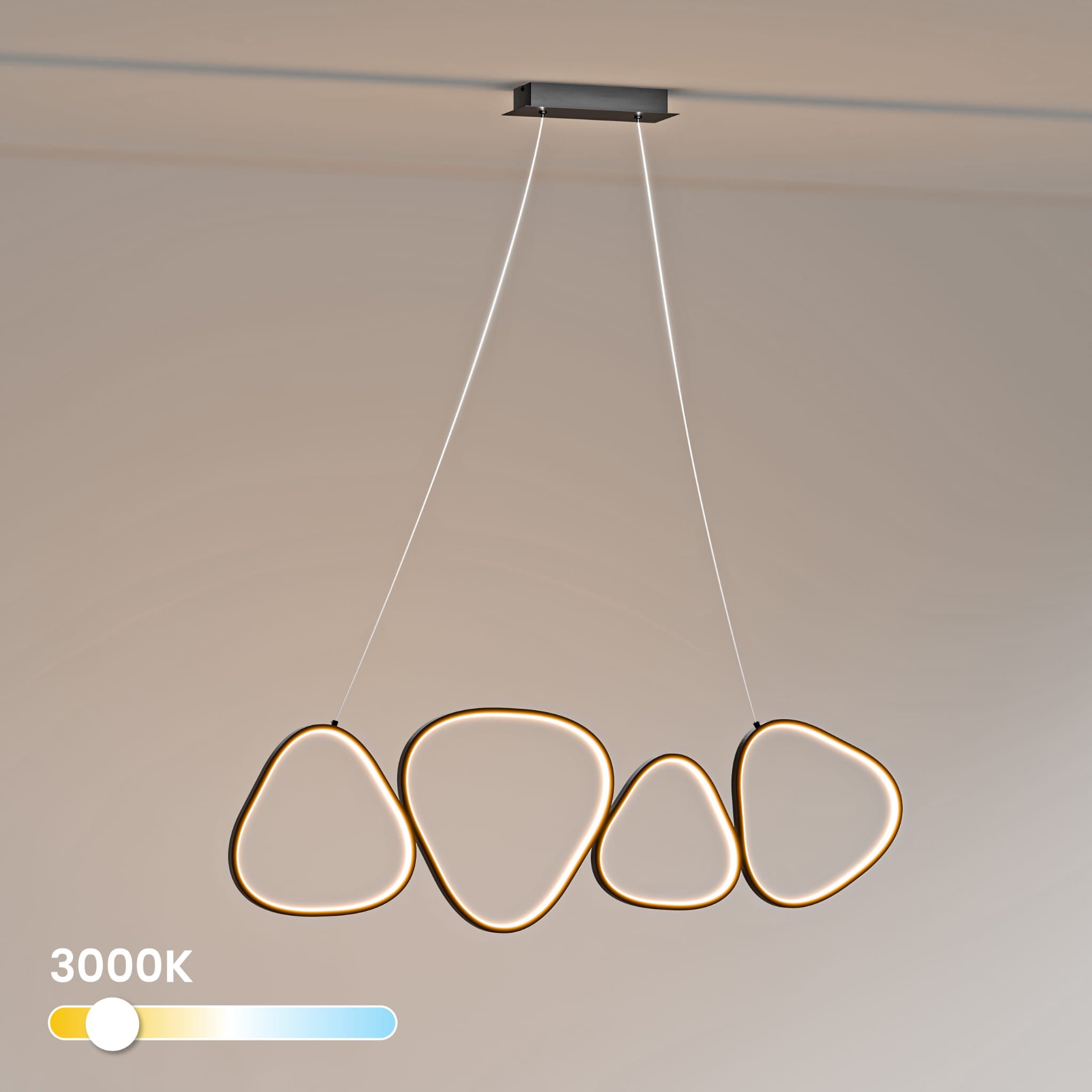 Lampa wisząca LED z czterema pętlami światła w stylu nowoczesnym | Loria