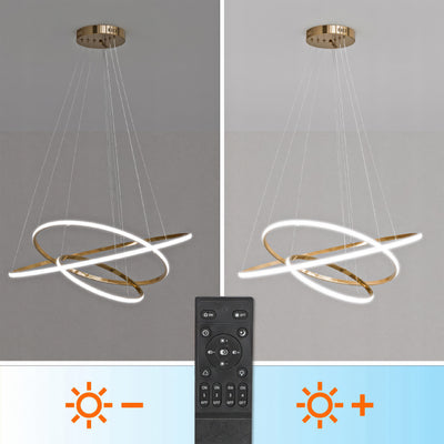 Lampa wisząca LED z trzema pętlami światła w stylu glamour | Movimento