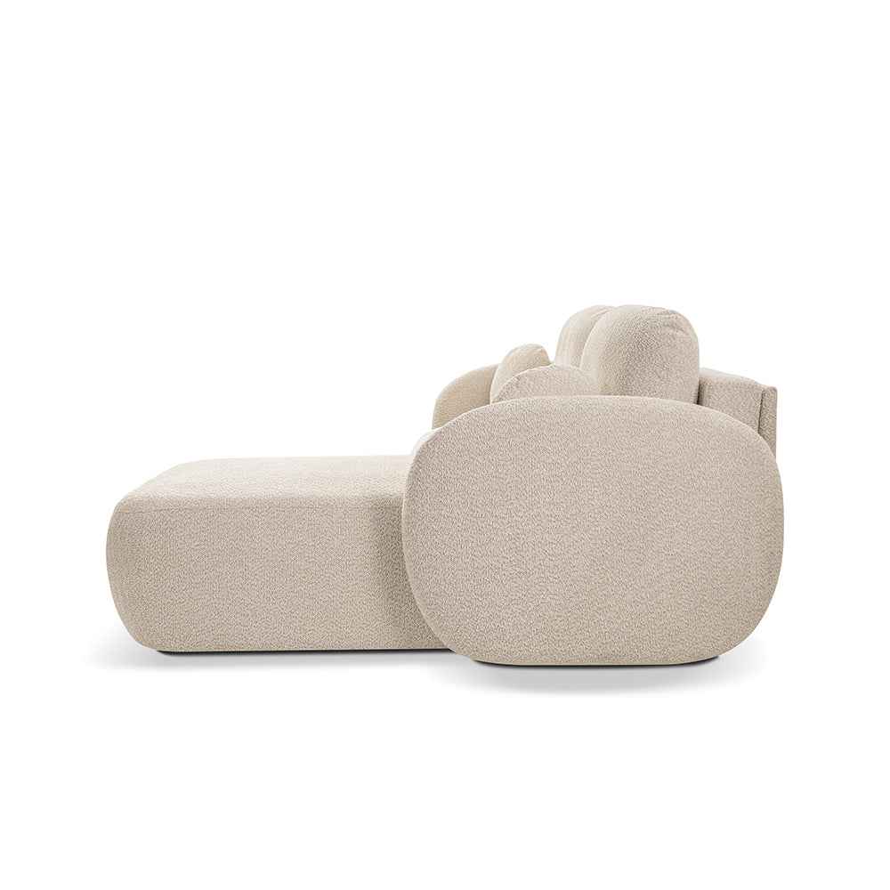 Narożnik 4-osobowy z funkcją spania w stylu minimalistycznym, tkanina Abriamo | OLEMO