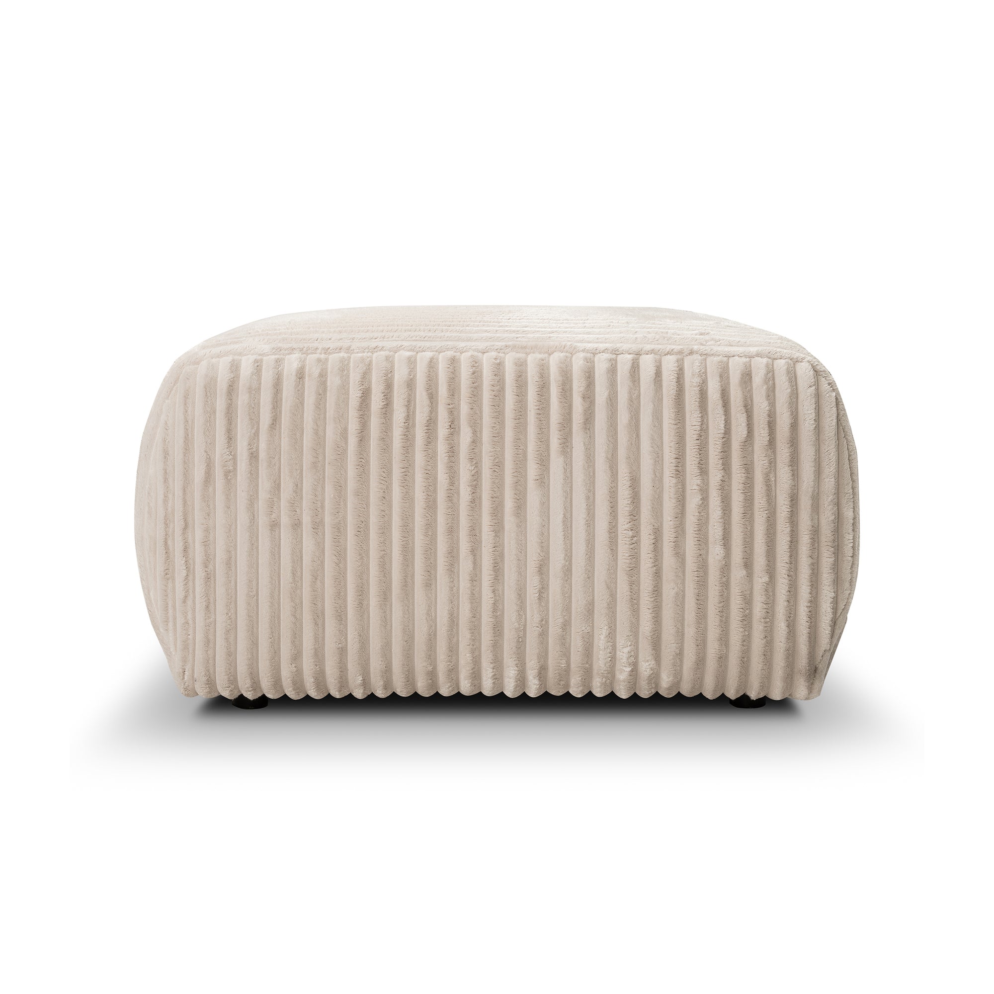 Pufa tapicerowana 82x41 w stylu vintage - tkanina TILIA, zaokrąglona forma, dekoracyjne przeszycia | ALLORO