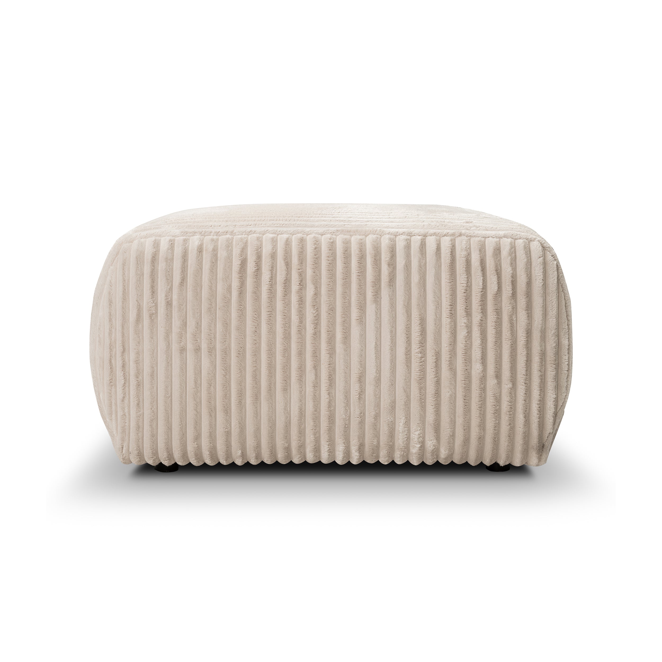Pufa tapicerowana 82x41 w stylu vintage - tkanina TILIA, zaokrąglona forma, dekoracyjne przeszycia | ALLORO