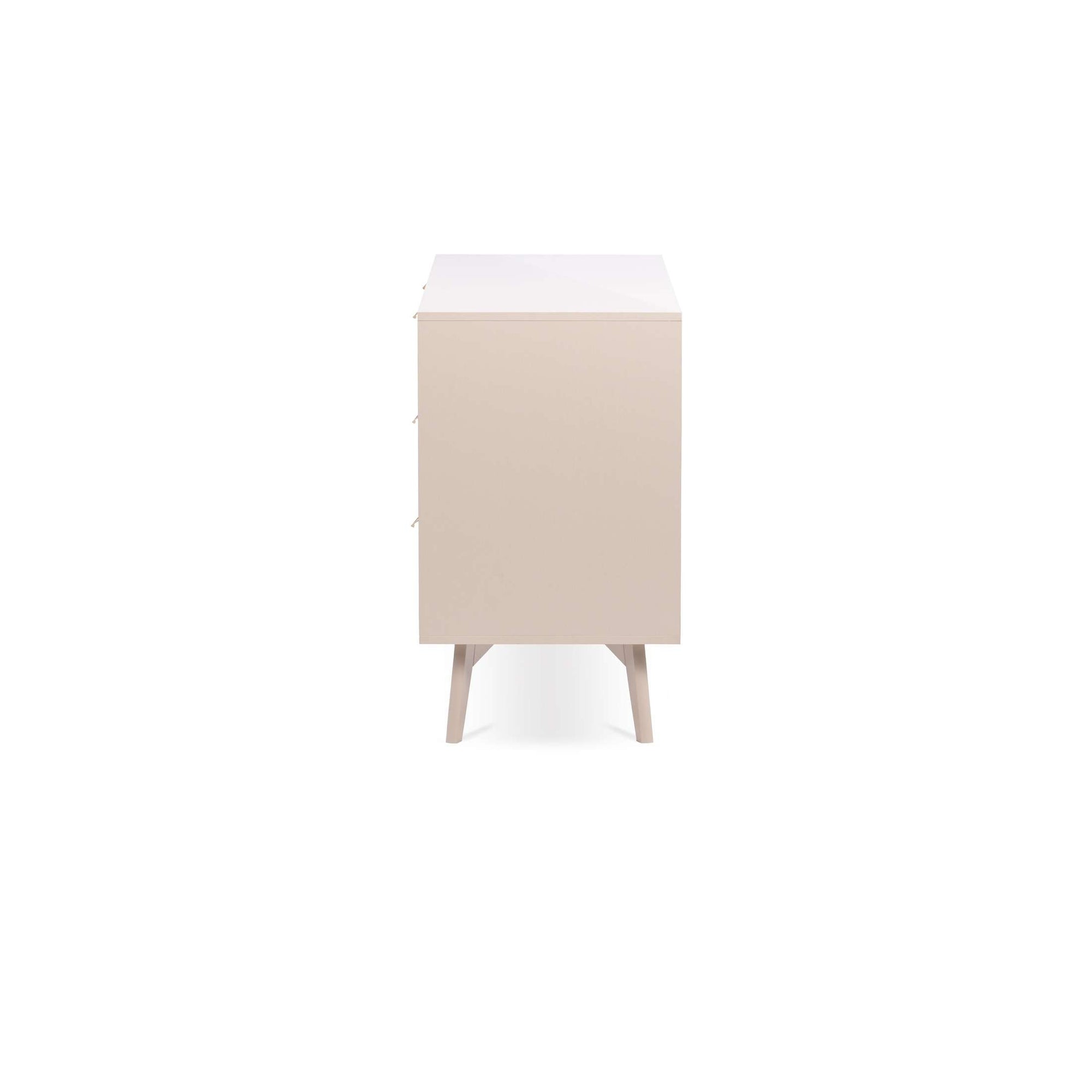 Komoda z szufladami 106x80 w stylu japandi - jodełka, złote uchwyty, drewniane nogi | Mandala