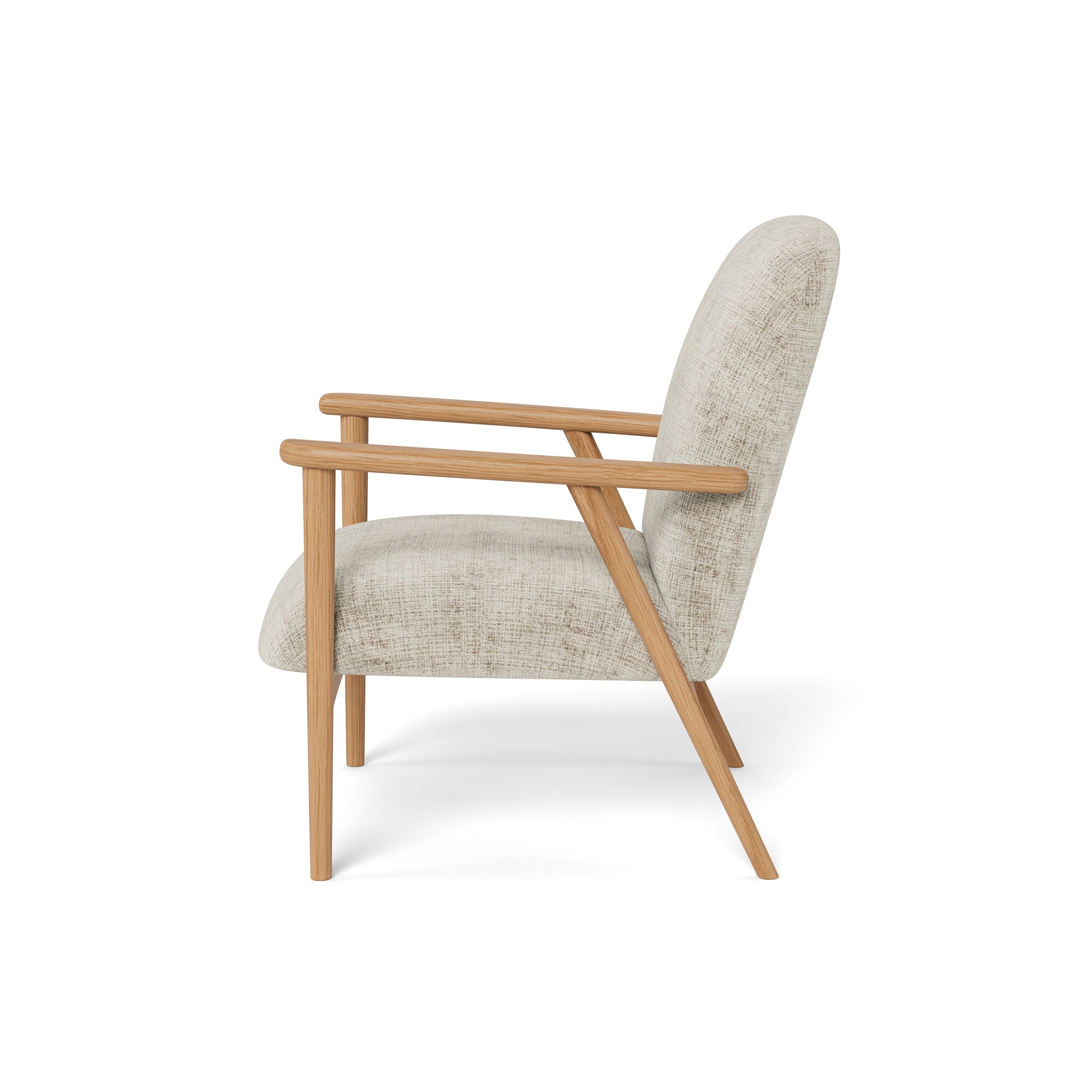 Fotel wypoczynkowy w stylu skandynawskim - lite drewno dębowe, ergonomiczna forma, miękkie siedzisko | Ren