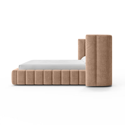 Łóżko tapicerowane pikowane z pojemnikiem w stylu modern soft | Gianda