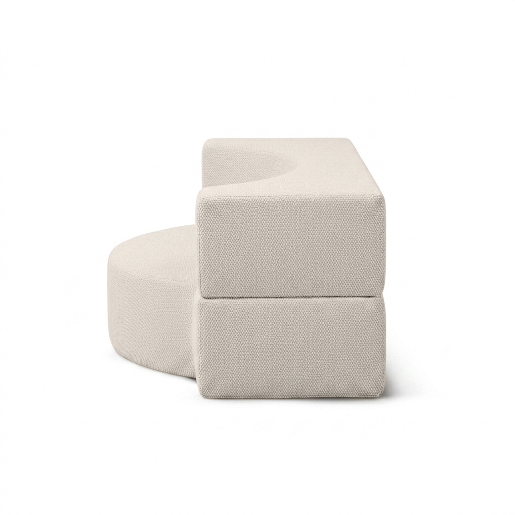 Sofa ogrodowa piankowa 200x100x70 cm w stylu japandi - tkanina outdoorowa Harris, półokrągła forma | Lunaria