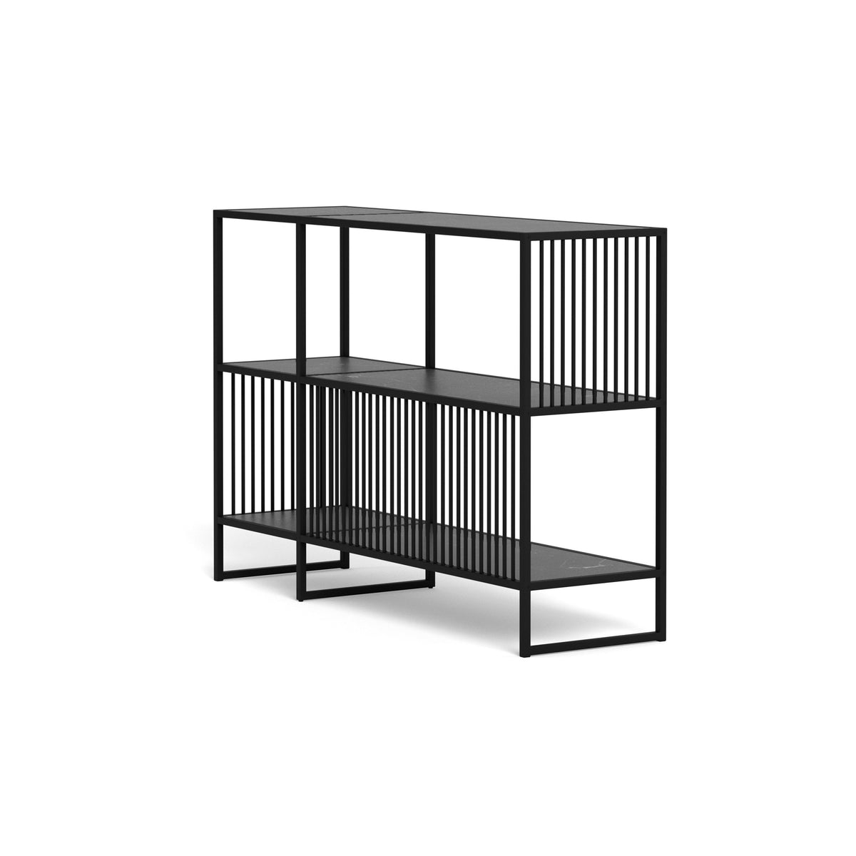 Regał 120x83 z efektem czarnego marmuru w stylu nowoczesnym | Cella