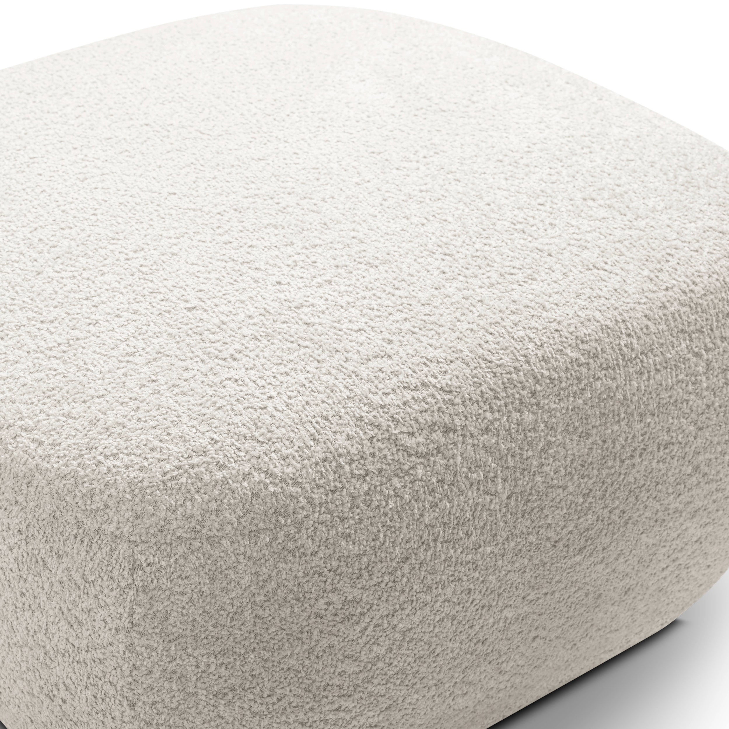 Pufa w stylu organic modern 75×39 cm - zaokrąglona forma, tkanina Abriamo, 14 kolorów | OLEMO