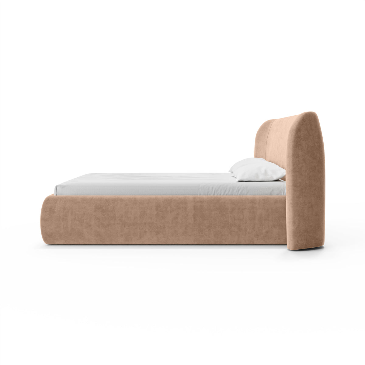 Łóżko tapicerowane z pojemnikiem w stylu modern soft | Frasspo