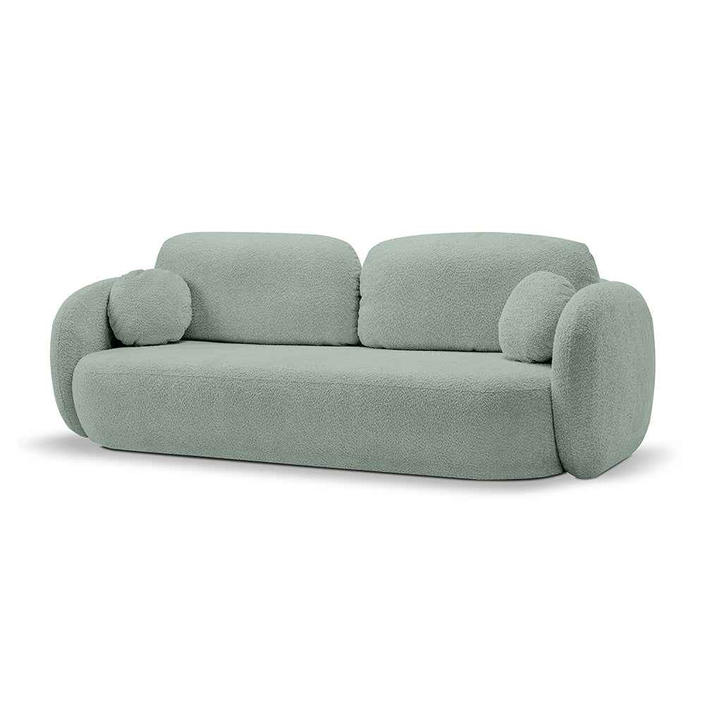 Sofa z funkcją spania 142x200 w stylu nowoczesnym – Abriamo, zaoblona forma, pojemnik | OLEMO Skalisty Brzeg (ABRIAMO 10)
