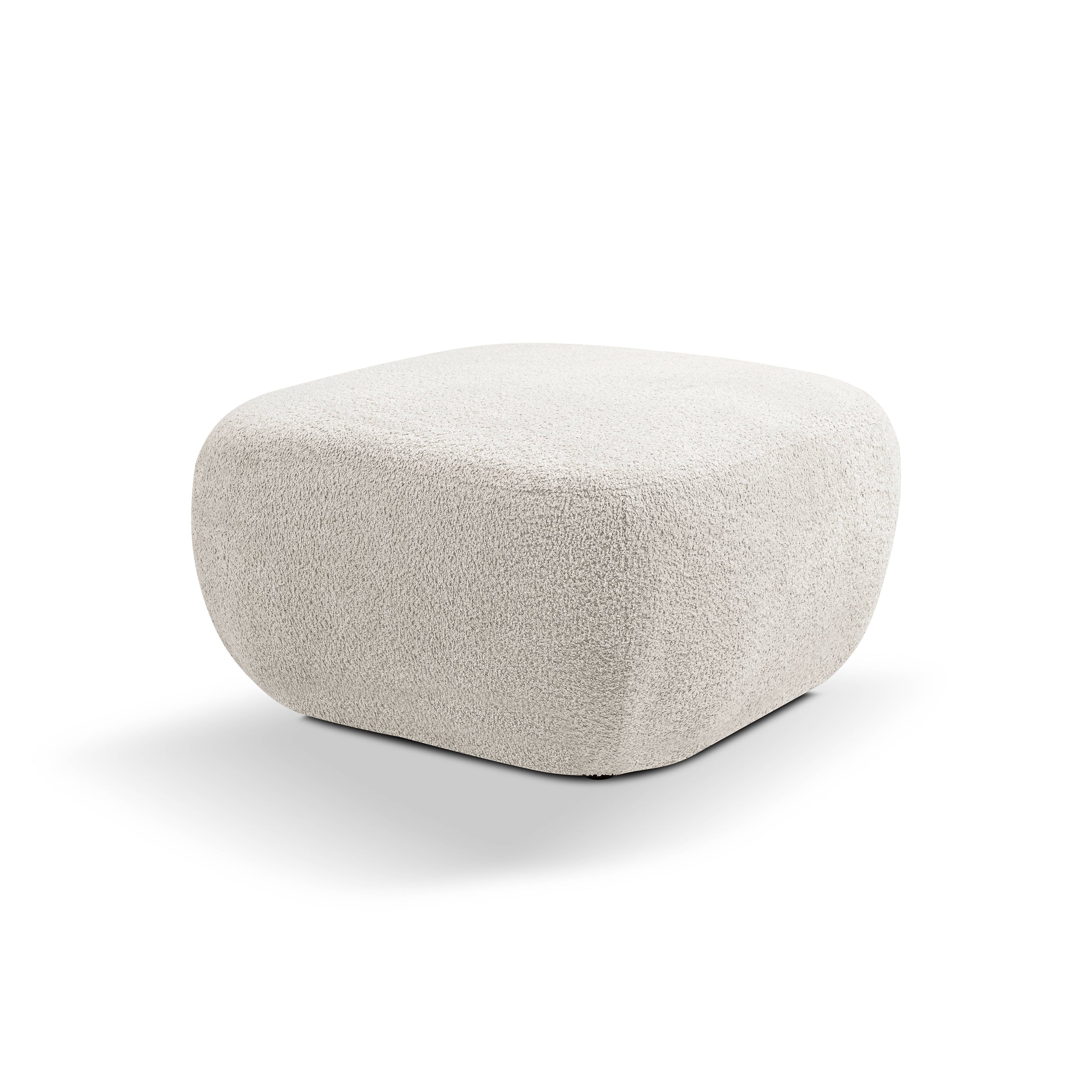 Pufa w stylu organic modern 75×39 cm - zaokrąglona forma, tkanina Abriamo, 14 kolorów | OLEMO Piaszczysta Duna (ABRIAMO 03)