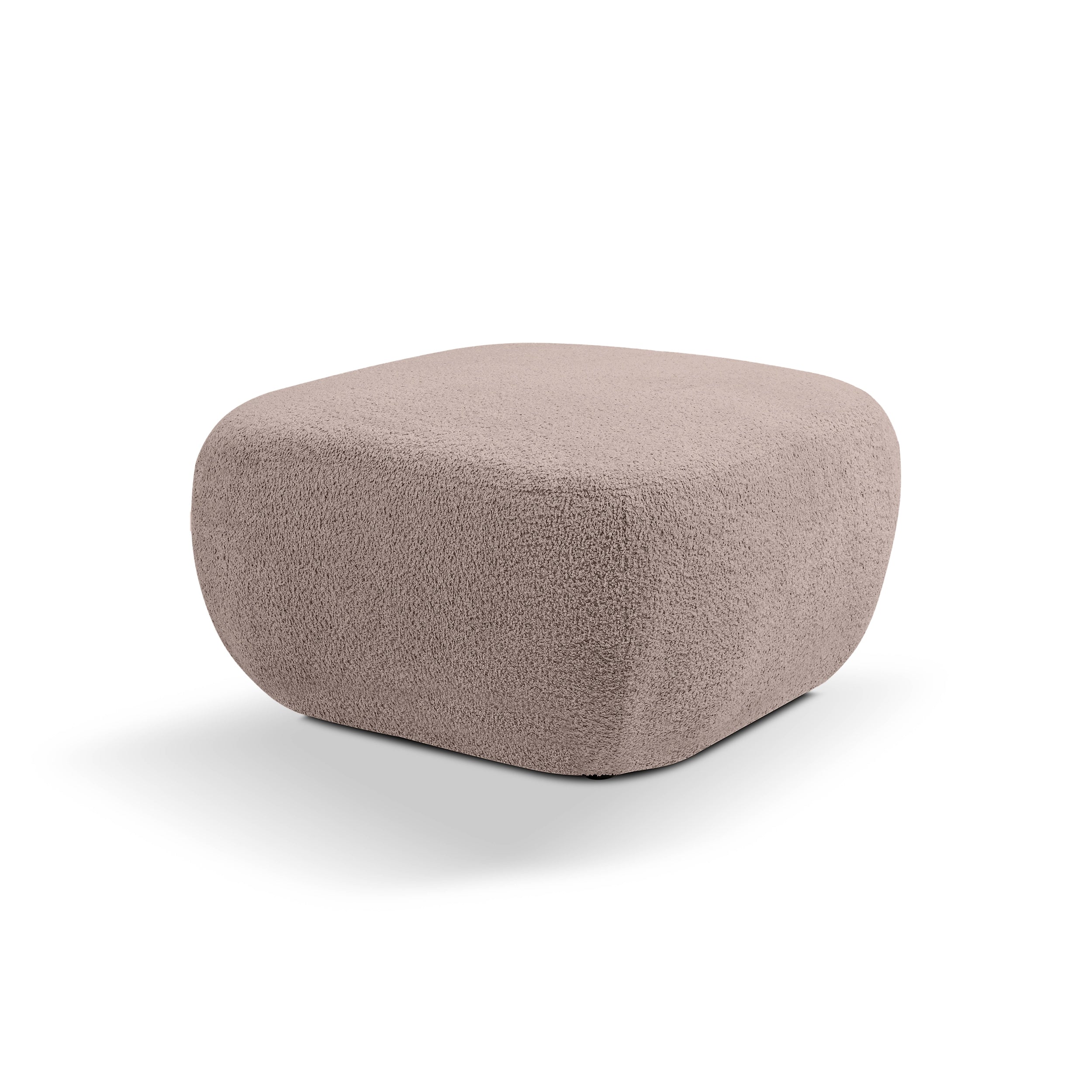 Pufa w stylu organic modern 75×39 cm - zaokrąglona forma, tkanina Abriamo, 14 kolorów | OLEMO Gliniany Beż (ABRIAMO 11)