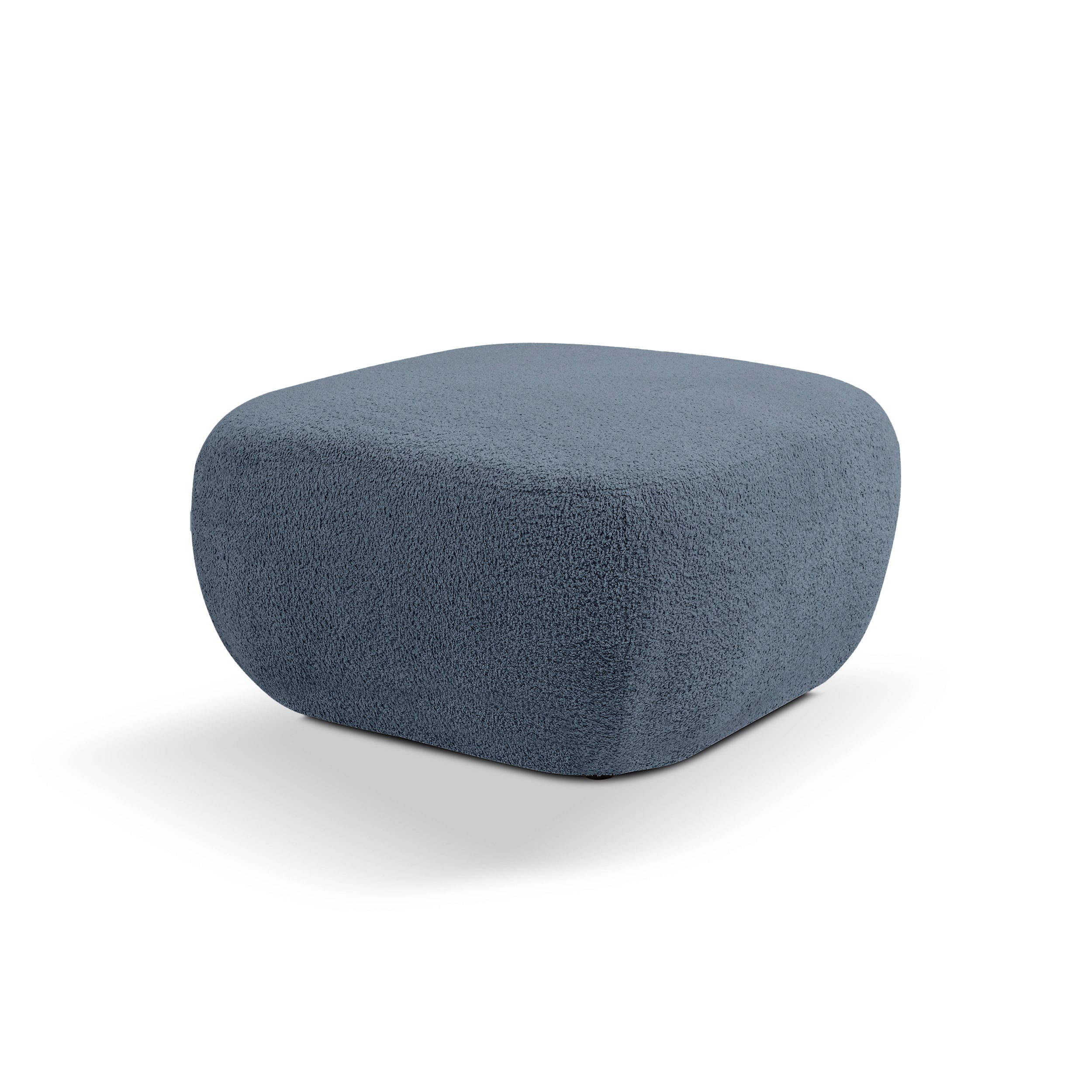 Pufa w stylu organic modern 75×39 cm, tkanina Abriamo | OLEMO Niebieski Bazalt (ABRIAMO 13)