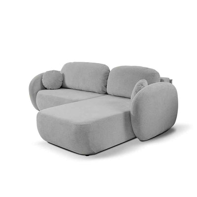 Narożnik z funkcją spania DL 248 cm w stylu nowoczesnym, tkanina Aragon | OLEMO Prawostronna Chłodny Taupe (ARAGON 80)