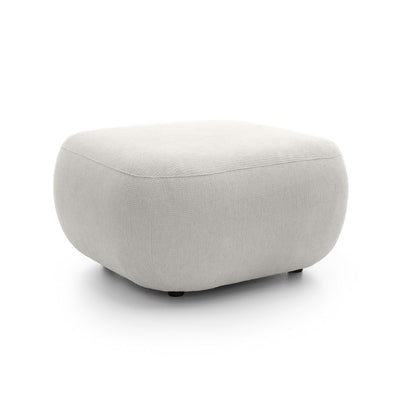 Pufa wypoczynkowa 75x39 cm z pianki PUR w stylu japandi, tkanina Aragon | OLEMO Porcelanowa Biel (ARAGON 01)