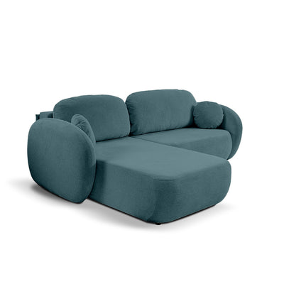Narożnik z funkcją spania DL 248 cm w stylu nowoczesnym, tkanina Aragon | OLEMO Lewostronna Oceaniczna Stal (ARAGON 75)