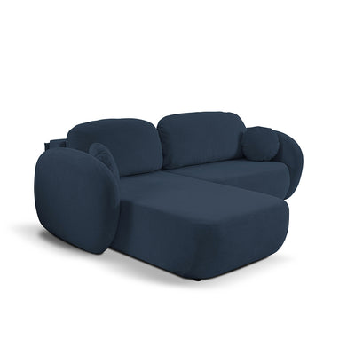 Narożnik z funkcją spania DL 248 cm w stylu nowoczesnym, tkanina Aragon | OLEMO Lewostronna Nocny Lazur (ARAGON 79)