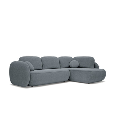 Narożnik z funkcją spania o powierzchni 123x250 w stylu organic modern | OLEMO Prawostronny Ciemny Popiół (ARAGON 93)