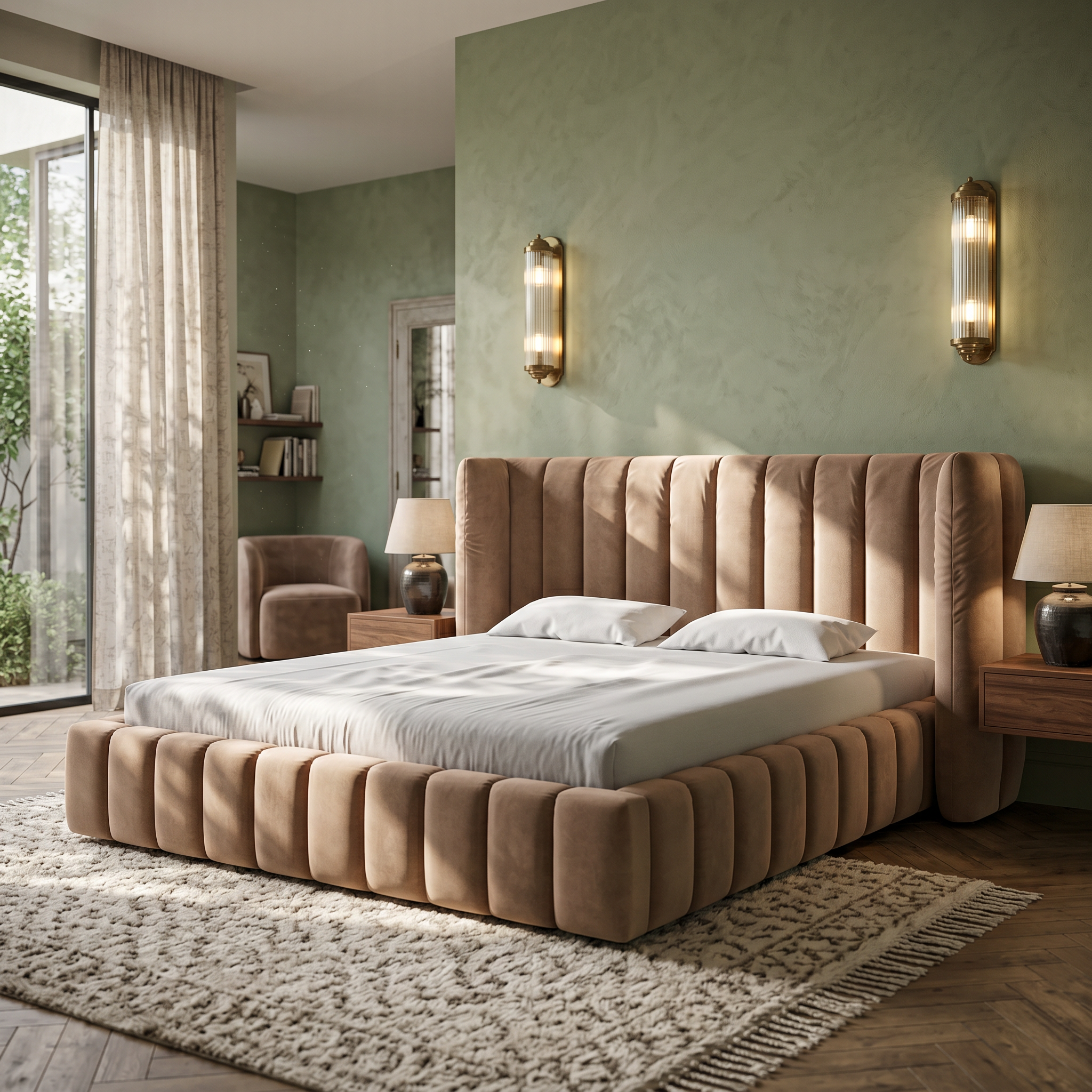 Łóżko tapicerowane pikowane z pojemnikiem w stylu modern soft | Gianda