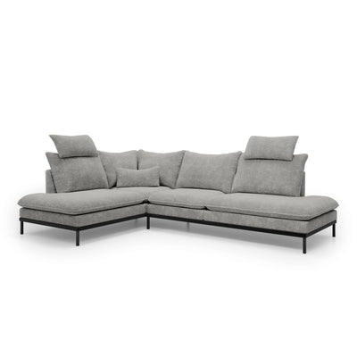 Narożnik Premium 4-osobowy 293×198 cm w stylu eleganckim | Leafy Lewostronna Popielisty Taupe (CREMONA 85)