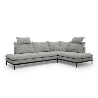 Narożnik Premium 4-osobowy 293×198 cm w stylu eleganckim | Leafy Prawostronna Popielisty Taupe (CREMONA 85)