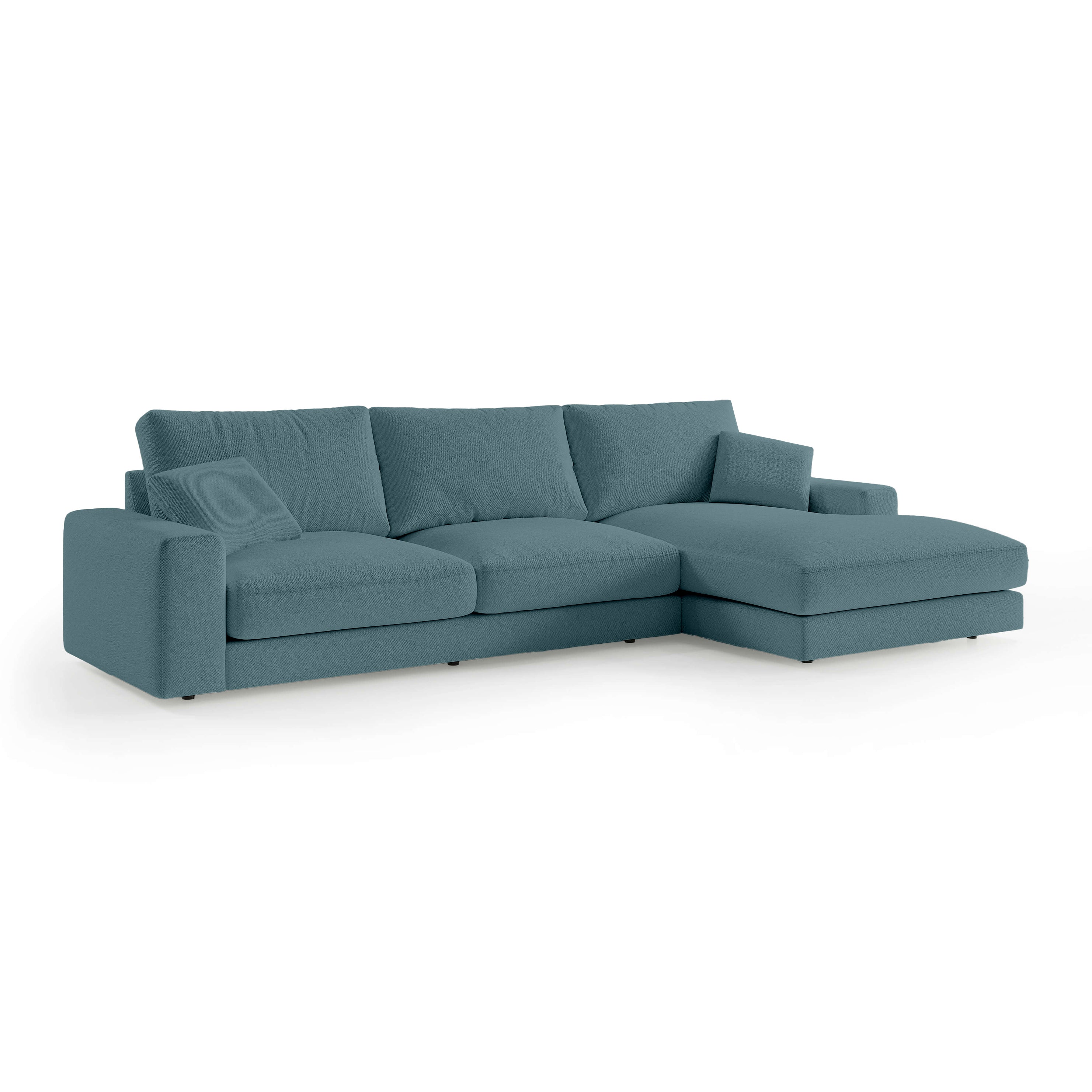 Narożnik 4–5 osobowy Premium w stylu minimalistycznym | Harvesty Prawostronna Oceaniczna Stal (ARAGON 75)