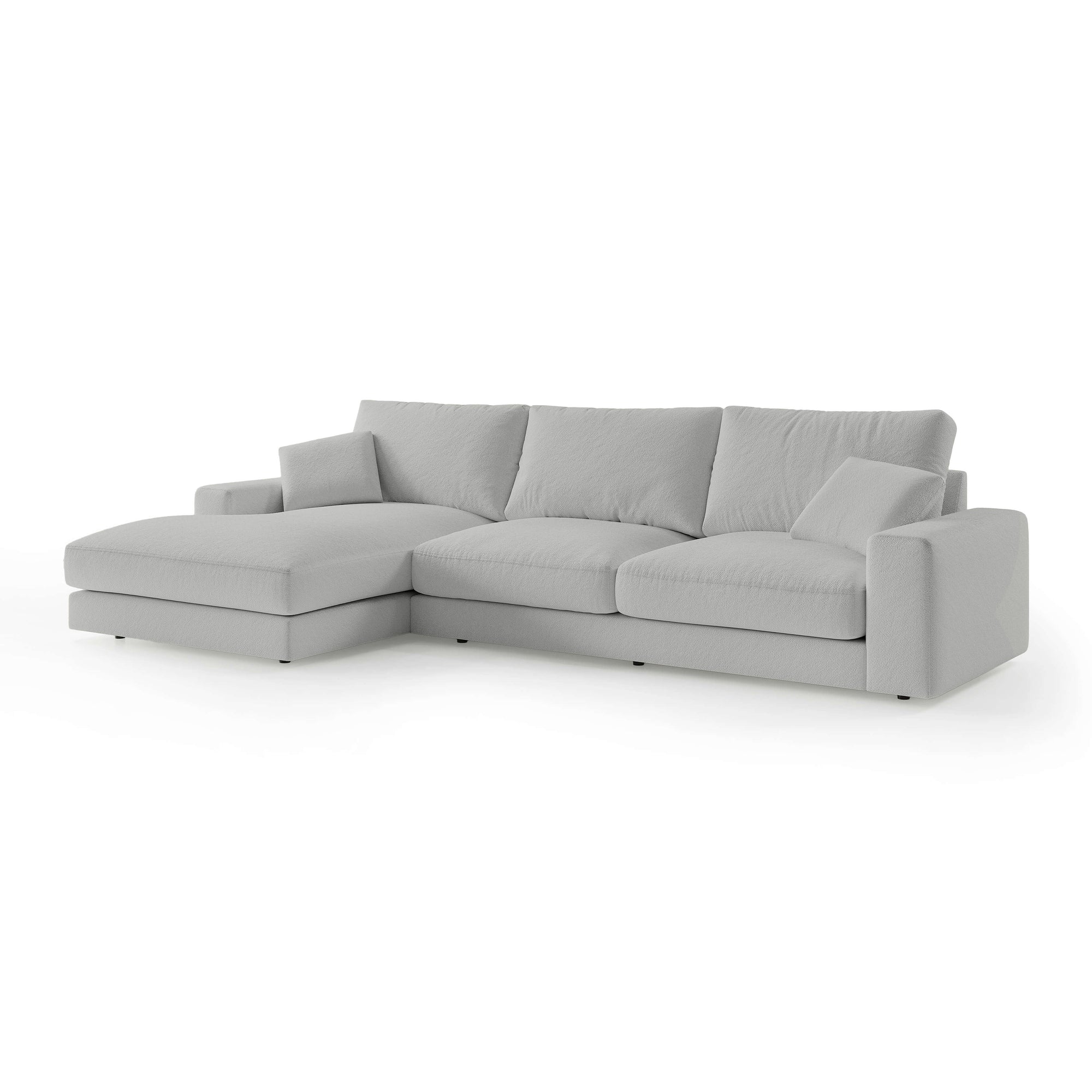 Narożnik 4–5 osobowy Premium w stylu minimalistycznym – tkanina Aragon, efekt lewitacji, pianka HR | Harvesty Lewostronna Chłodny Taupe (ARAGON 80)