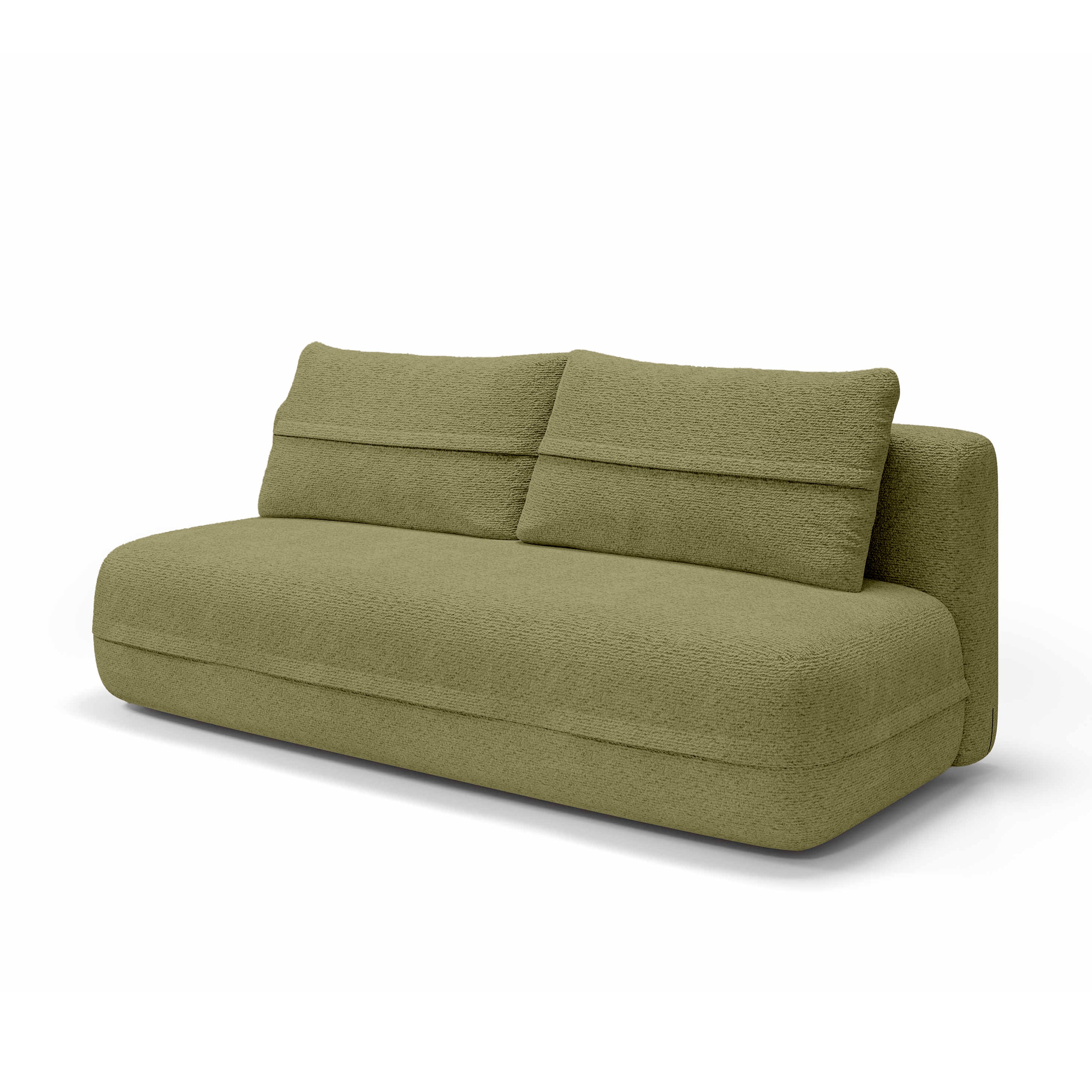 Sofa 2-osobowa z funkcją spania 206 cm w stylu minimalistycznym | Lento Złote Listowie (CREMONA 38)