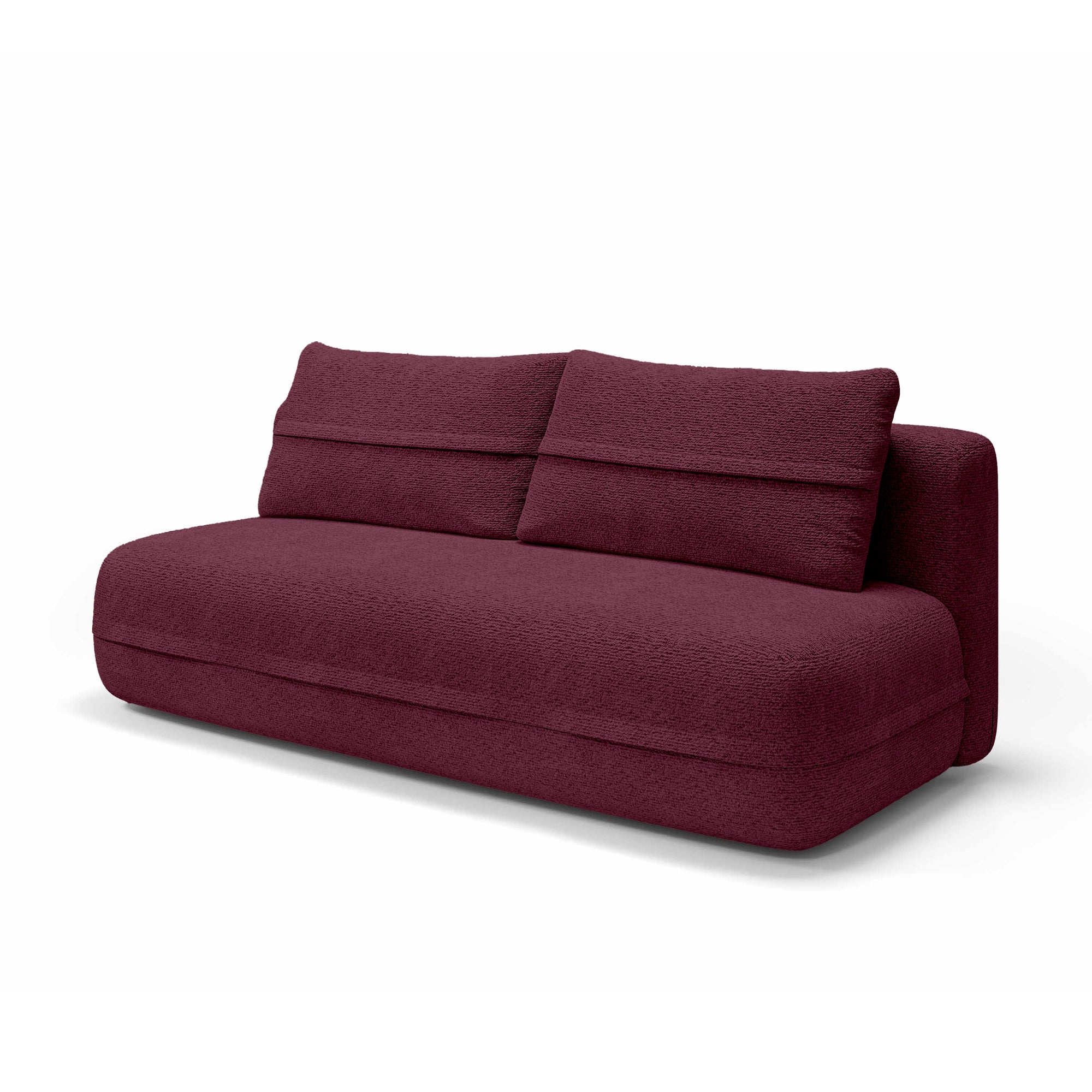 Sofa 2-osobowa z funkcją spania 206 cm w stylu minimalistycznym – z pojemnikiem, sprężyny kieszeniowe, visco | Lento Rubinowy Popiół (CREMONA 59)