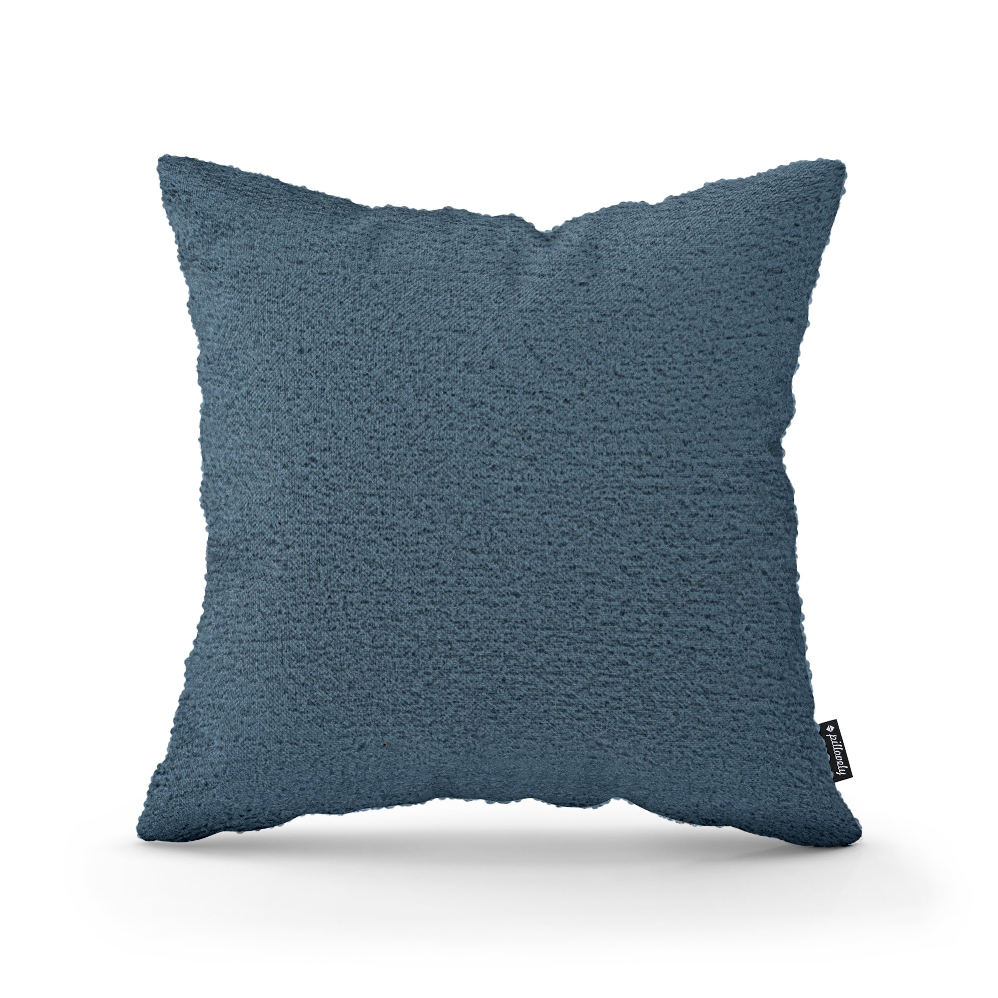 Poduszka dekoracyjna 45×45 cm w stylu scandi i japandi – Tkanina Coral 100% PES, przytulna struktura | Baranek Stalowy Lazur (CORAL 10)