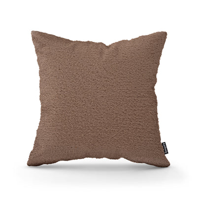 Poduszka dekoracyjna 45×45 cm w stylu scandi i japandi, tkanina Coral | Baranek Brązowy Mat (CORAL 45)