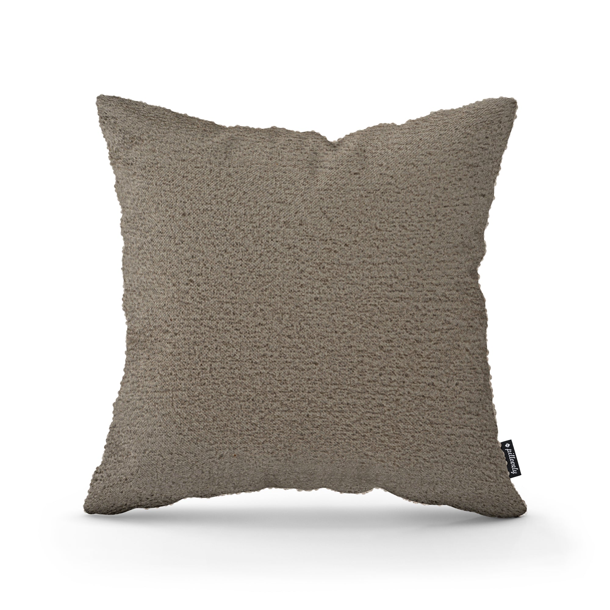 Poduszka dekoracyjna 45×45 cm w stylu scandi i japandi – Tkanina Coral 100% PES, przytulna struktura | Baranek Popielisty Len (CORAL 50)